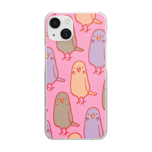 インコさん＊ピンク Clear Smartphone Case