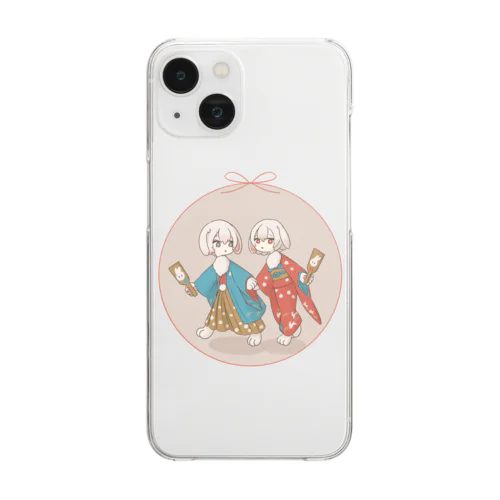  ー迎春ー双子のうさぎちゃん Clear Smartphone Case