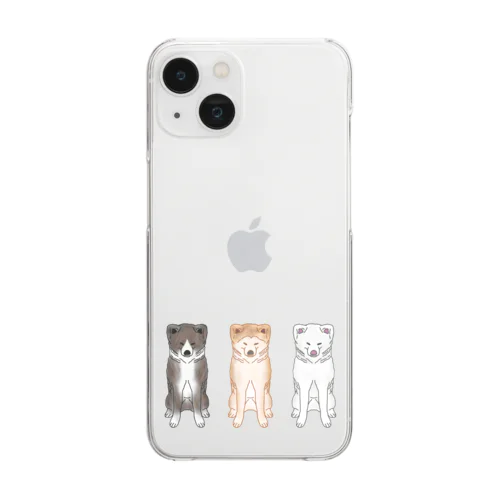 秋田犬ズ〜おすわり〜 Clear Smartphone Case