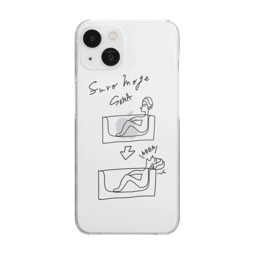 風呂もげくん（クリア） Clear Smartphone Case