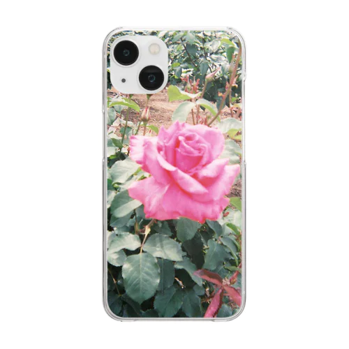 Pink Rose Film Clear Smartphone Case