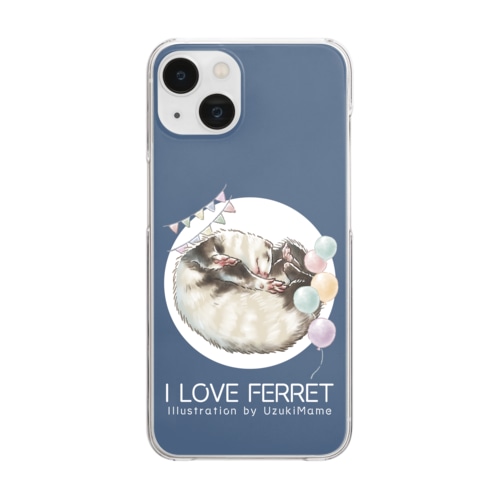 【No.15】I LOVE FERRET Clear Smartphone Case