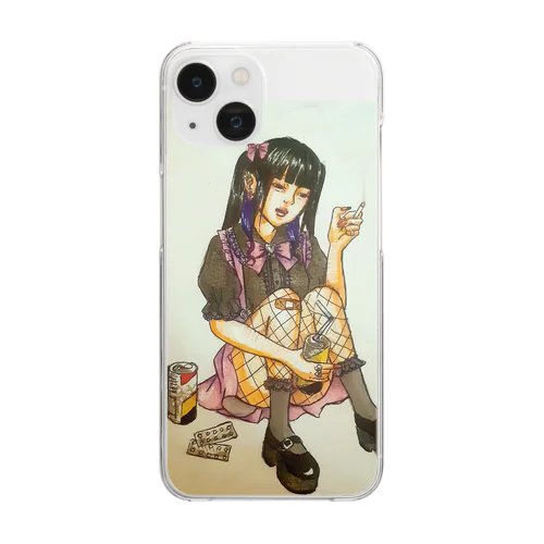 不幸な女 Clear Smartphone Case