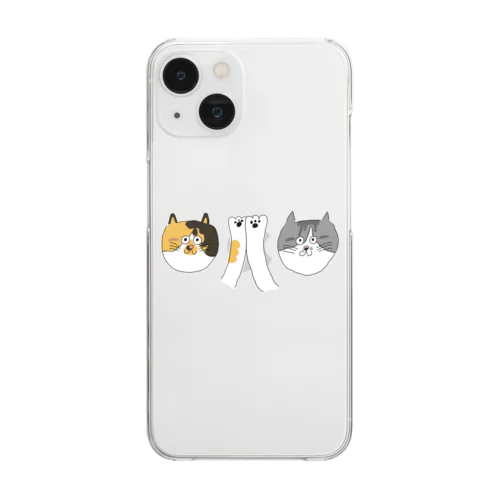 ハイタッチにゃんず Clear Smartphone Case