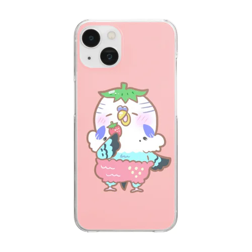 いちごおぱんつなセキセイインコ Clear Smartphone Case