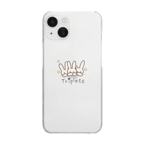 3つ子うさぎ Clear Smartphone Case