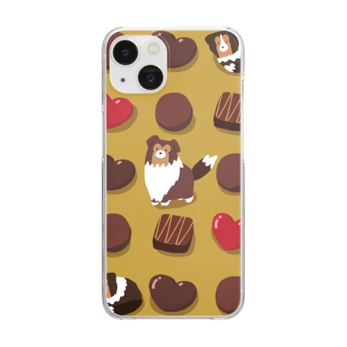 シェルティ×チョコ Clear Smartphone Case