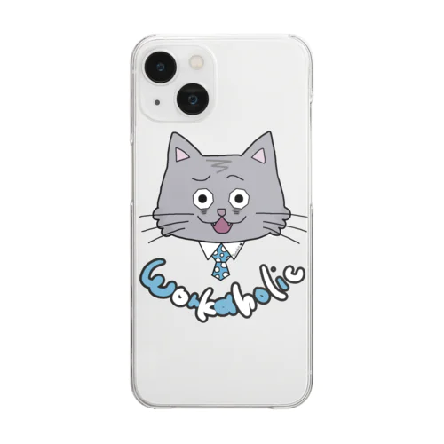 社畜サラリーマンの猫@とぅる吉 Clear Smartphone Case