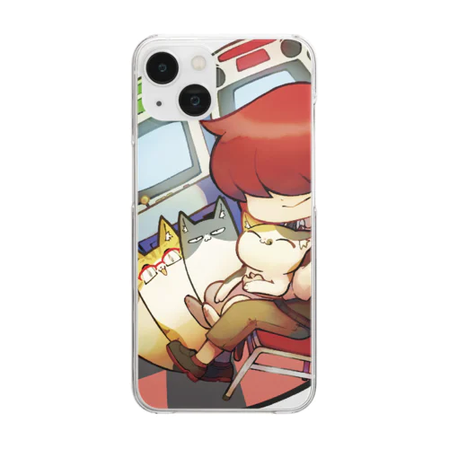 ゲーセン猫（GAMECENTER TECNOPOLIS Ver.） Clear Smartphone Case