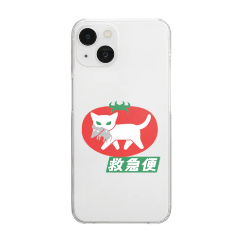 白猫トマトの救急便 Clear Smartphone Case