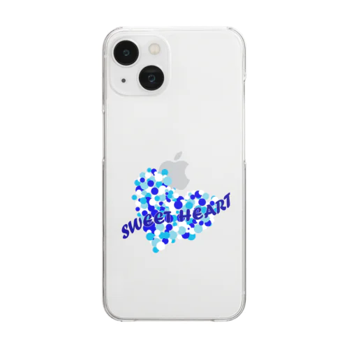 スイートハート　ブルー　青 Clear Smartphone Case