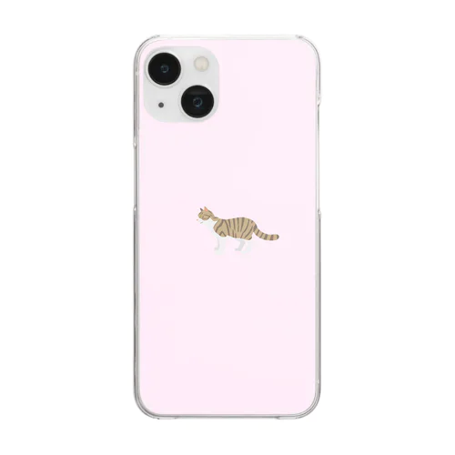 猫1-9 キジ白猫 Clear Smartphone Case