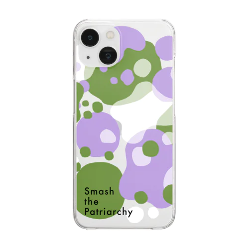 smash the patriarchy! ジェンダークィアフラッグカラー Clear Smartphone Case