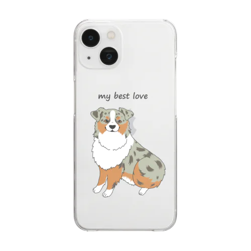 Oh my dog！ブルーマールなオーストラリアンシェパード(ブラウンアイ) Clear Smartphone Case