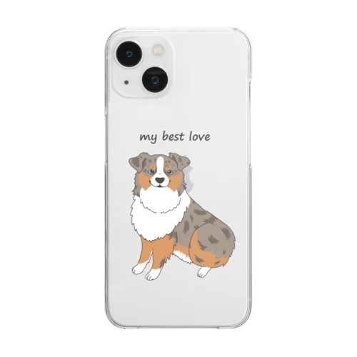 Oh my dog！レッドマールなオーストラリアンシェパード(ブルーアイ) Clear Smartphone Case