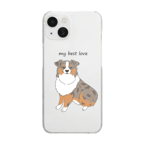 Oh my dog！レッドマールなオーストラリアンシェパード(オッドアイ) Clear Smartphone Case