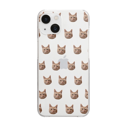 茶トラ君いっぱい Clear Smartphone Case