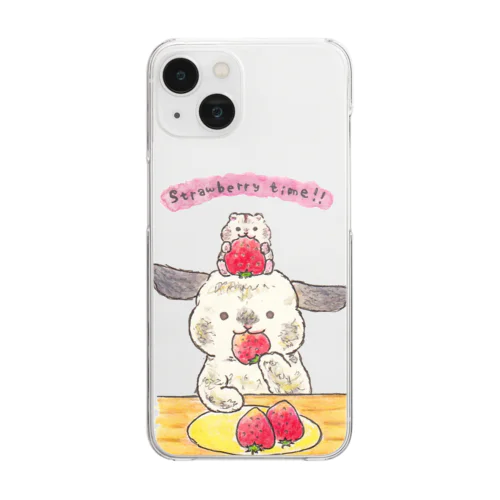 Strawberry time. Clear Smartphone Case