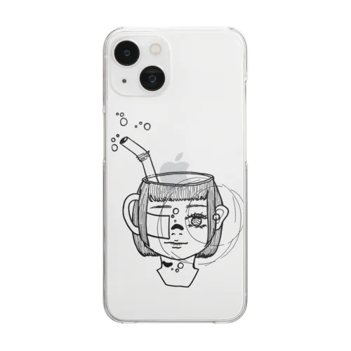 片耳イヤホン(白黒) Clear Smartphone Case