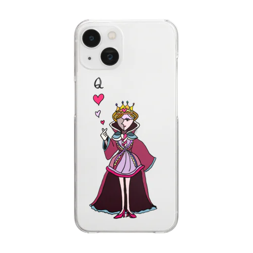 指♥Q【ポーカー】 Clear Smartphone Case