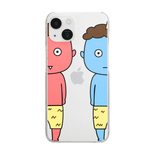 赤鬼くんと青鬼くん Clear Smartphone Case