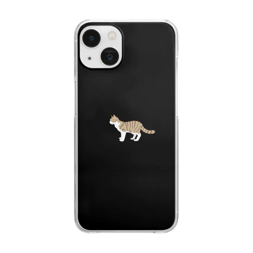 猫1-9 キジ白猫 Clear Smartphone Case