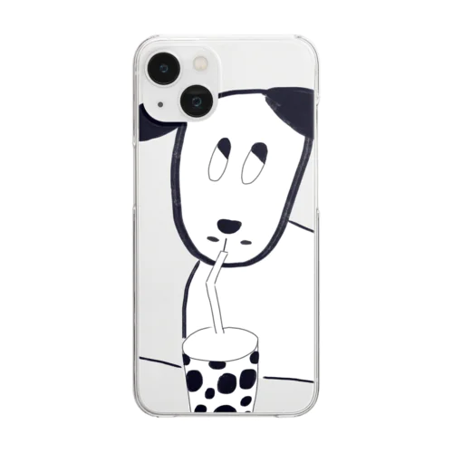 A puppy who loves milk tea. Clear Smartphone Case