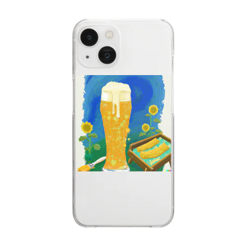 ビール（ゴッホ風） Clear Smartphone Case