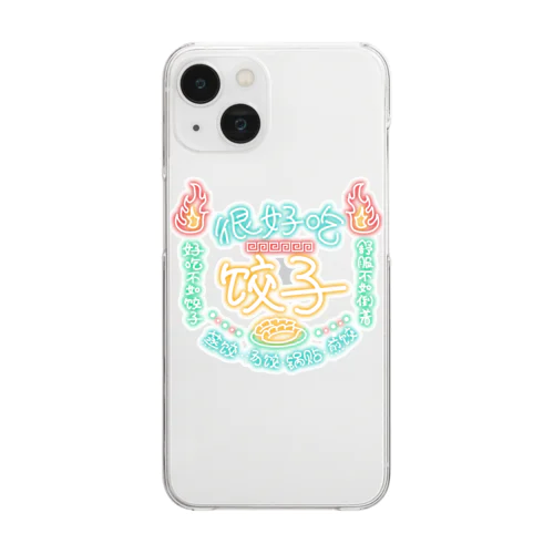 餃子チャイナネオン Clear Smartphone Case