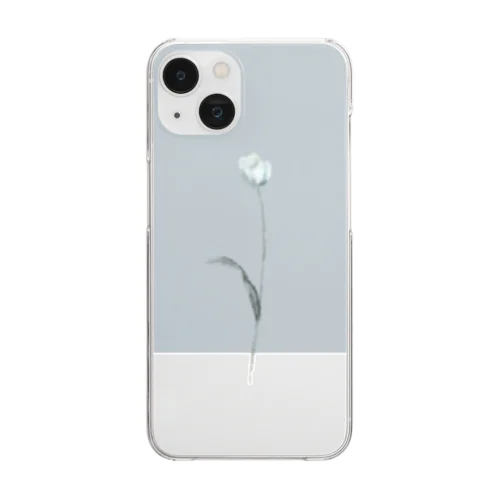 gray blue tulip , logo Clear Smartphone Case