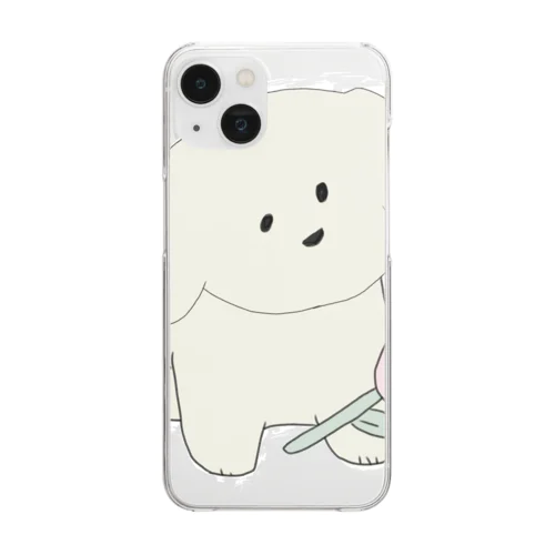 Roses and cute puppies ~ Clear Smartphone Case