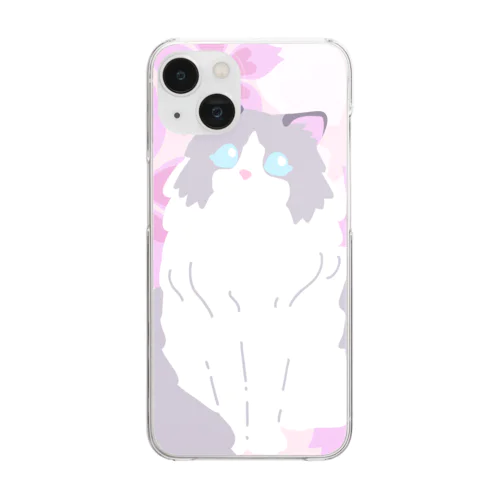 ラグドール×桜 Clear Smartphone Case