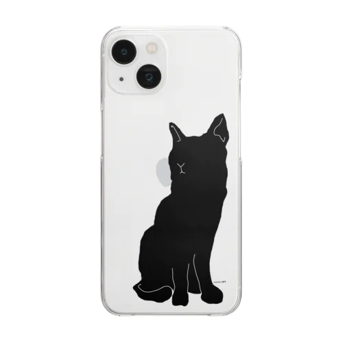 くりかのころもち🐈‍⬛黒猫シルエット Clear Smartphone Case