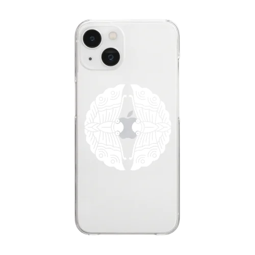 大谷吉継/対い蝶/ホワイト Clear Smartphone Case