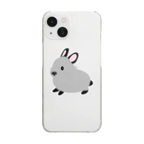 うさぎ　サイアミーズスモークパール Clear Smartphone Case