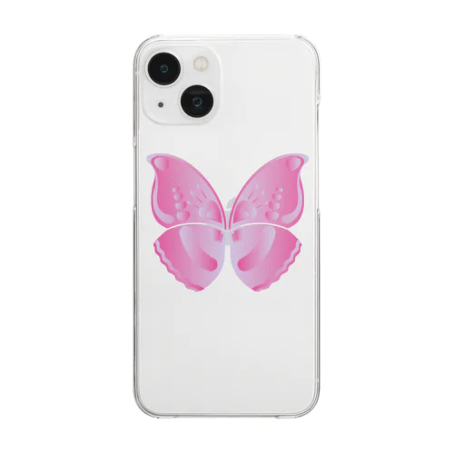 BUTTERFLY2 (PINK) クリアスマホケース