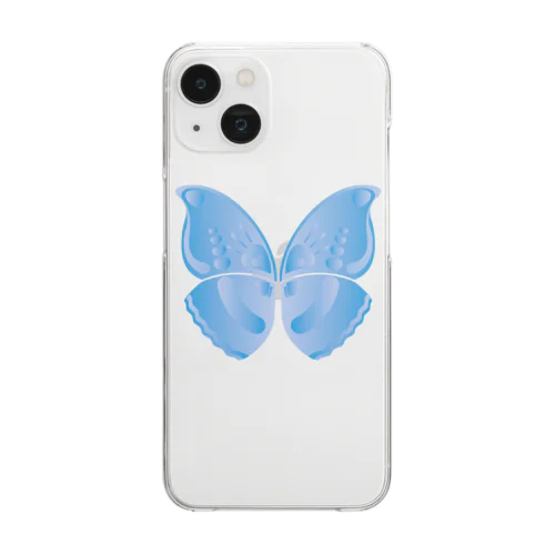 BUTTERFLY2 (BLUE) クリアスマホケース