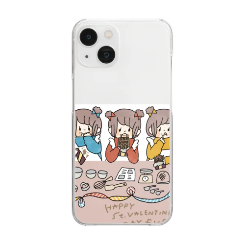 バレンタインのじゅんび Clear Smartphone Case