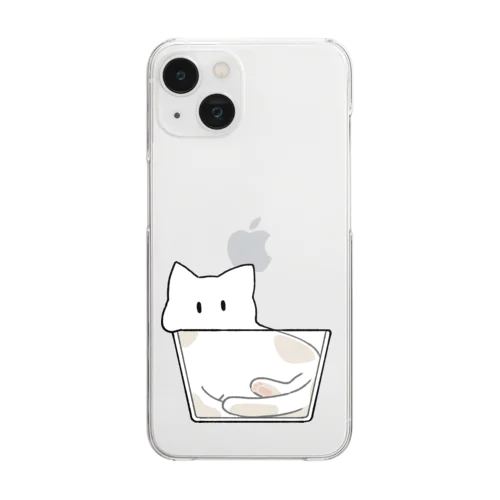 ねこは液体【白猫】 Clear Smartphone Case