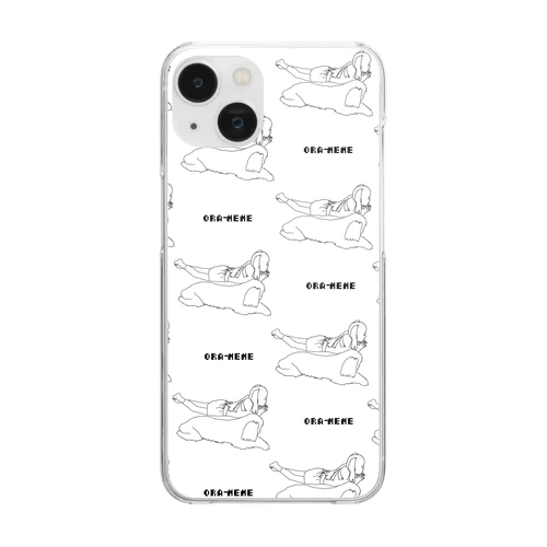 癒やし犬と癒やされギャル白黒 Clear Smartphone Case