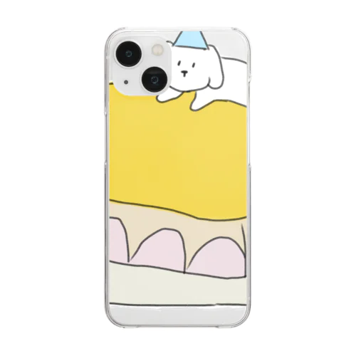 Lovely puppy cake Clear Smartphone Case