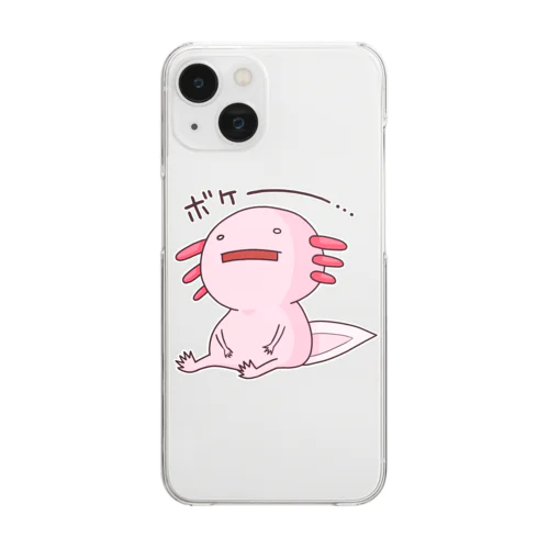 ボケっとウーパールーパー Clear Smartphone Case