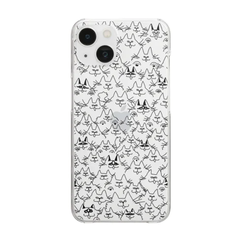 猫がわらわらいるグッズ Clear Smartphone Case