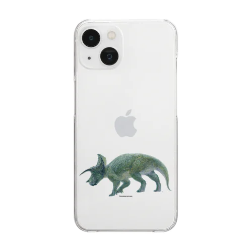 Triceratops prorsus(トリケラトプス ・プロルスス)着彩画 Clear Smartphone Case