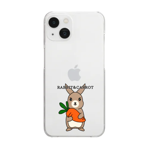 RABBIT＆CAROTTE(STAND UP) Clear Smartphone Case