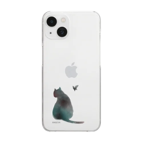 猫と蝶 Clear Smartphone Case