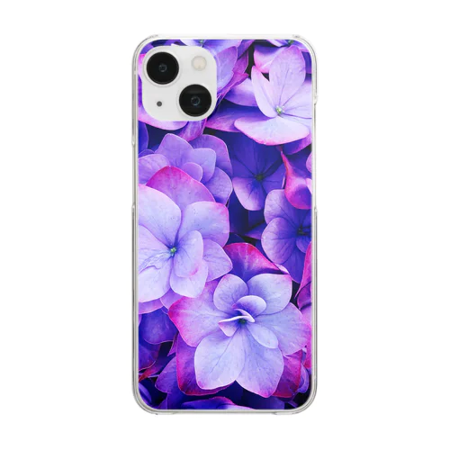紫陽花PURPLE Clear Smartphone Case
