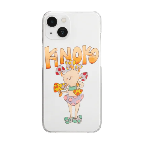 キノコが生えた人 Clear Smartphone Case