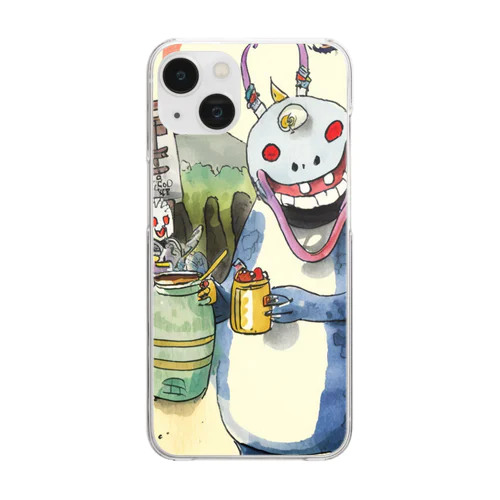 Miyoshi Lovers -Yokai Sake Festival 01- Clear Smartphone Case