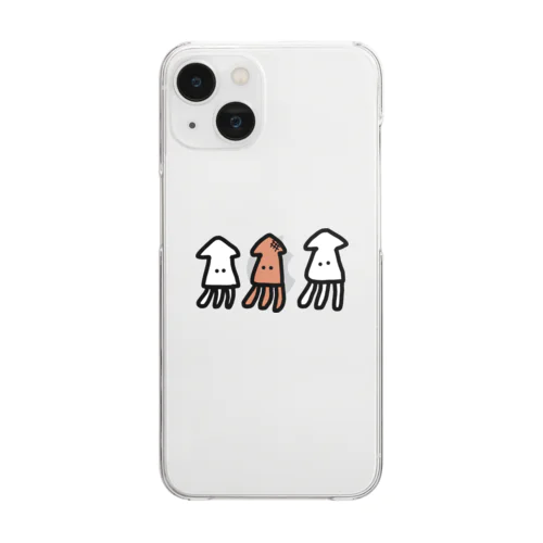 いか焼きイカいか Clear Smartphone Case